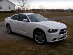 2013 Dodge Charger - White with red leather interior. Love! | Our