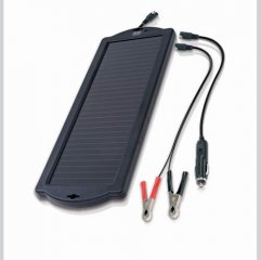 Solar trickle battery chargers and maintainers
