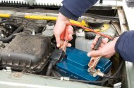 jump starting a car battery