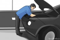 person looking under the hood